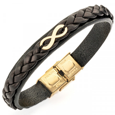 Infinit-Lederarmband und 14 Karat Gelbgold oder 14 Karat Weißgold (Edelstahlschließe) - Img 8