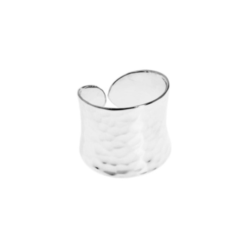 Offener Ring aus Sterlingsilber mit gehämmertem Finish - moderner und strukturierter Stil - Img 4