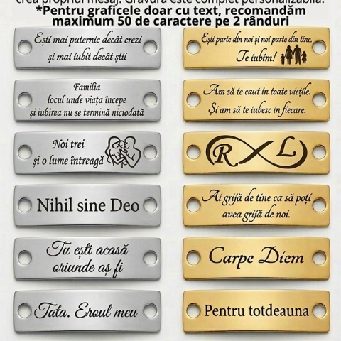 placuta argint 35x8 mm gravata bratara personalizata barbati