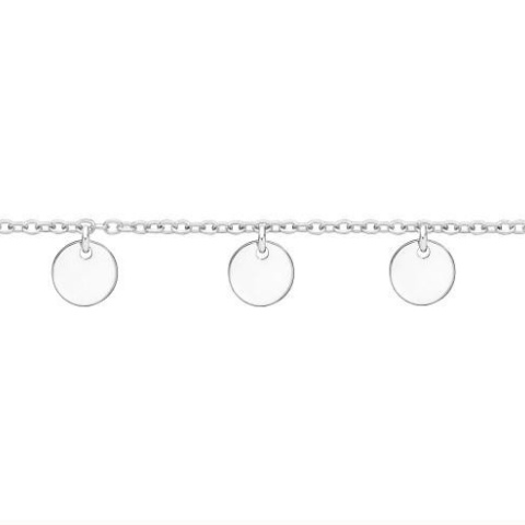Silber 925 Knöchelarmband mit 9 Plättchen, vergoldet/rhodiniert, 25 cm - Img 6