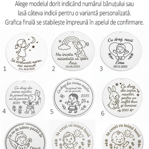 Bănuț personalizat gravat – cadou aniversare 1 an copil | Evana - Img 3