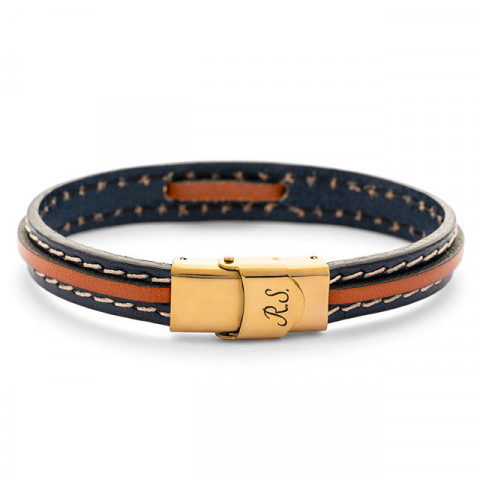 Brățară Aur 14K Bărbați Personalizată – Piele Naturală | Evana - Img 12