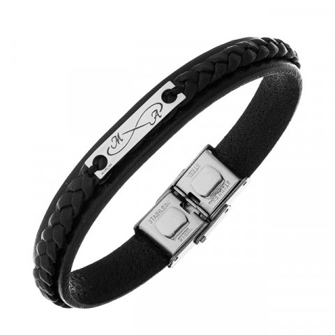 Brățară Bărbați Piele cu Plăcuță Argint 925 Personalizată – Model Elegant - Img 9