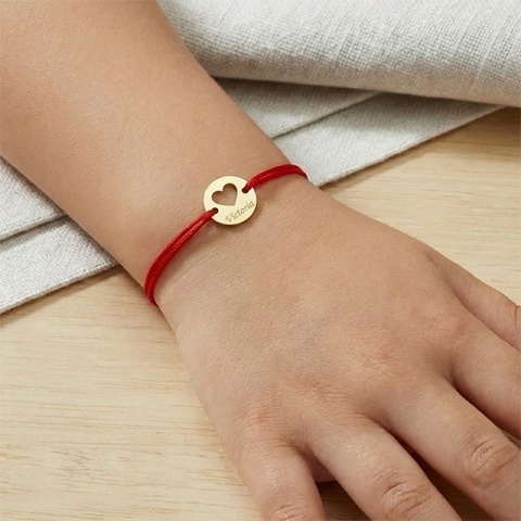 Brățară din Aur 14K cu Inimă – Personalizabilă cu Nume