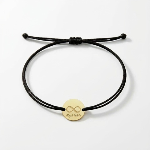 Brățară din Aur 14K cu Simbol Infinit – Bănuț Gravare Personalizabilă | Evana - Img 3