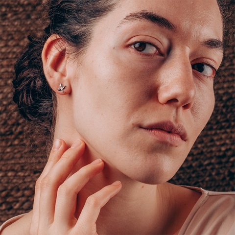 Cercei din argint Lalea – Eleganță delicată 10 mm - Img 2
