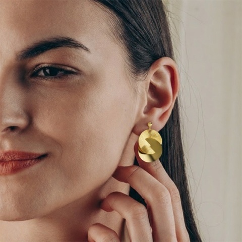 Cercei Două Cercuri Împletite cu Bilă din Argint 925 – 30×18 mm