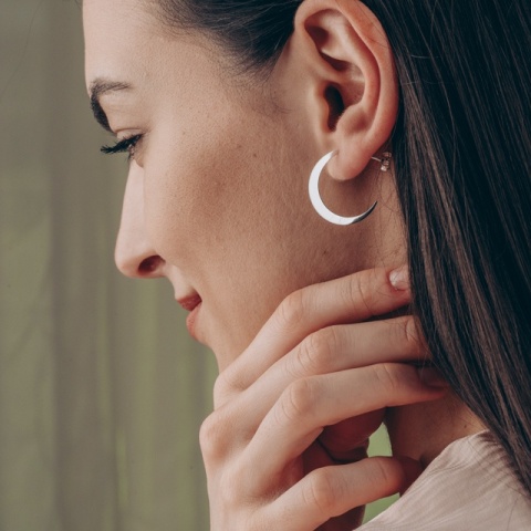 Cercei Lună din Argint 925 – Design Minimalist și Elegant - Img 1