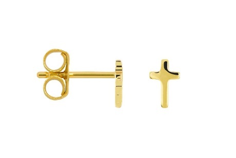 Cercei mici din argint 925 – Mini Cruce 6 mm - Img 3