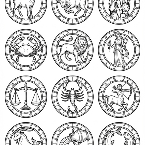 Colier zodiacal din argint gravat - Img 3