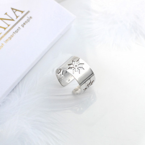 Inel argint ajustabil, model Colul Morii, lățime 12 mm Bijuterie elegantă și versatilă - Img 4