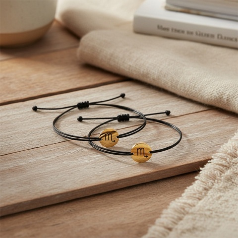 Set brățări personalizate din aur 14K cu șnur – el și ea | Evana - Img 2