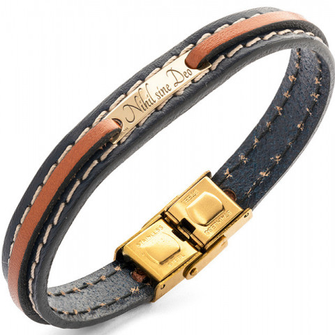 Brățară Aur 14K Bărbați Personalizată – Piele Naturală | Evana - Img 8