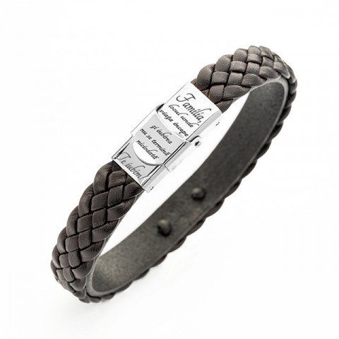 Brățară din piele cu element decorativ din argint – model masculin cu design special - Img 11