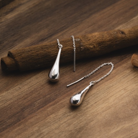 Cercei Lungi din Argint 925 cu Lanț Subțire – Design Elegant & Minimalist - Img 3