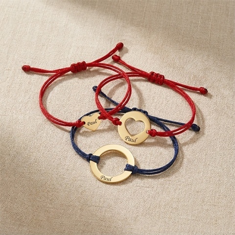 Set Brățări Familie Aur 14K – Mamă, Tată și Copil | Personalizabile | Șnur Reglabil - Img 2