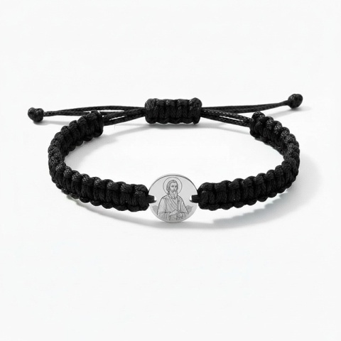 Sfântul Ilie – brățară din argint 925 pe șnur, personalizabilă - Img 3