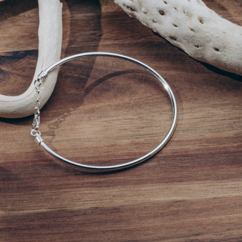 Silberarmband, fest und starr, 6,5cm Durchmesser - Simple Elegance - Img 2