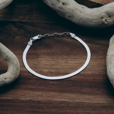925 Sterling Silber Armband, 4mm Breite, 16cm Länge + 3cm Verlängerung - Elegant und bequem