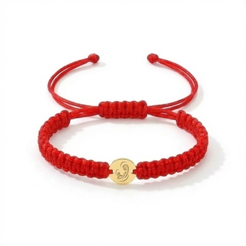 Brățară Aur 14K cu siluetă Fecioara Maria și Pruncul Gravat - Talisman de Credință și Protecție - Img 4