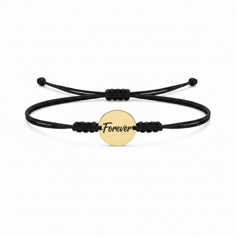 Brățară cu șnur și bănuț din aur 14K 12 mm - Img 3