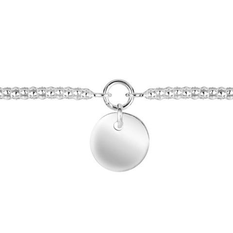 Brățară de gleznă argint 925 cu plăcuță 7 mm, lucioasă, 25 cm - Img 4