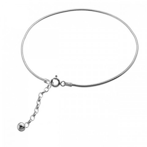 Brățară de gleznă argint 925 Snake, lanț 1.4 mm, 23+4 cm - Img 2
