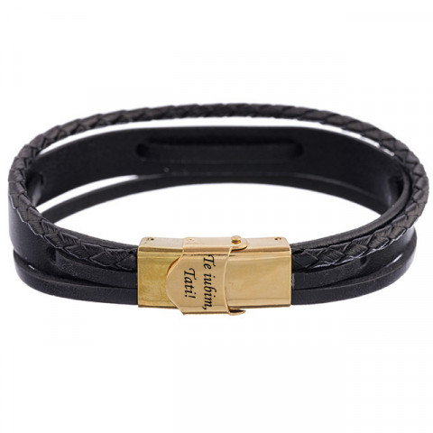 Brățară Personalizată Piele & Aur 14K Elegance M Lățime 16mm - Img 11