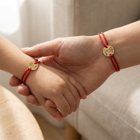 Brățară Șnur cu Bănuț din Aur 14K și Nume Gravat – Brățară Personalizată Copii - Img 8