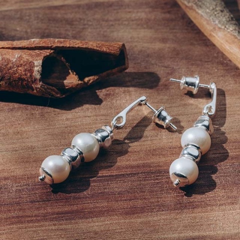 Cercei Eleganți cu Perle de Cultură și Argint – Design Clasic și Rafinat - Img 2