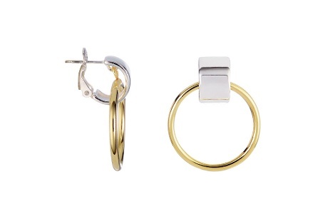 Cercei Împletiți Bicolori din Argint 925 – 29×23 mm - Img 2