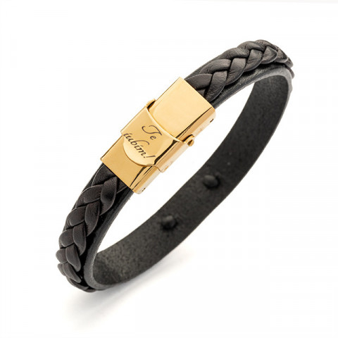 Infinit-Lederarmband und 14 Karat Gelbgold oder 14 Karat Weißgold (Edelstahlschließe) - Img 9