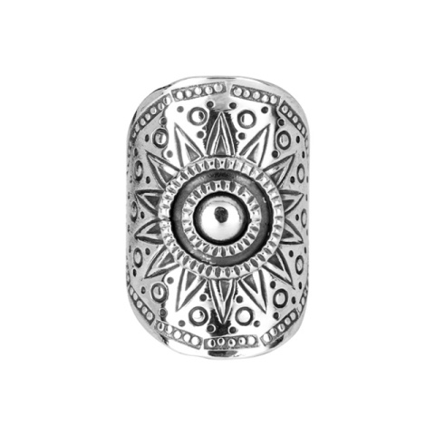Offener Ring aus Sterlingsilber mit Sonnenmotiv, oxidiert und glänzend - Img 3