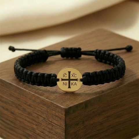 Brățară Aur 14K cu Cruce IC XC NIKA – Talisman de Credință și Protecție - Img 3