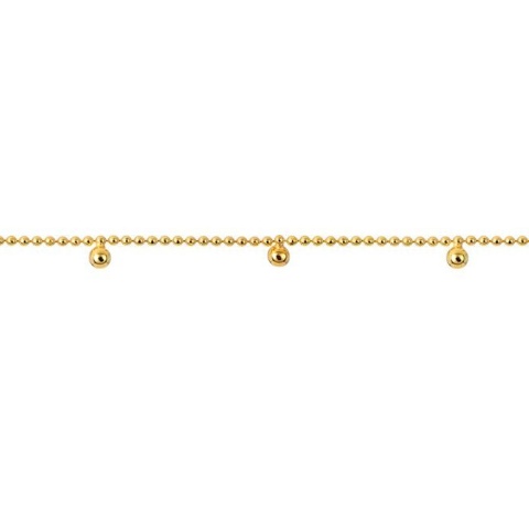 Brățară gleznă argint 925 cu lanț biluțe 2.5 mm, aur/argint, 25 cm - Img 3