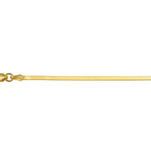 Brățară gleznă argint 925 Flat Snake 3.3 mm, aur/argint, 25 cm - Img 6