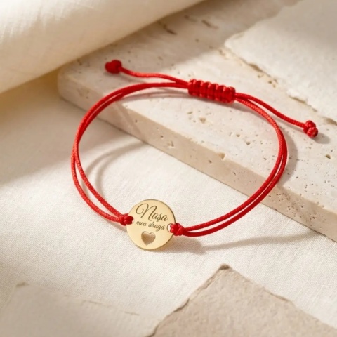 Brățară cadou pentru nașă cu bănuț personalizat din aur 14K