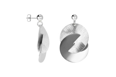 Cercei Două Cercuri Împletite cu Bilă din Argint 925 – 30×18 mm - Img 3
