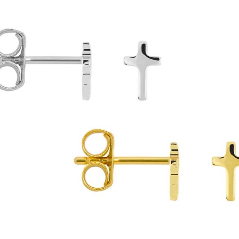 Cercei mici din argint 925 – Mini Cruce 6 mm