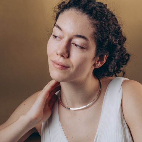 Colier Choker din Argint Lat 3.4 mm Eleganță Modernă la Baza Gâtului - Img 2