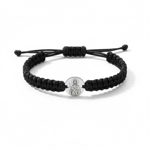 Sfântul Andrei – brățară din argint 925 pe șnur, personalizabilă - Img 4
