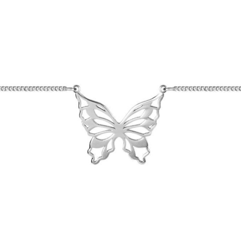 Silberne Halskette mit Spitzenschmetterling - Img 2