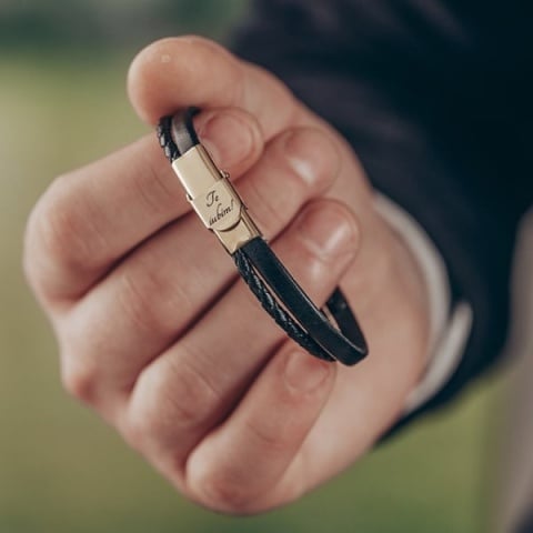 Armbandset Paar personalisiert 14k vergoldet, multisir - Img 4