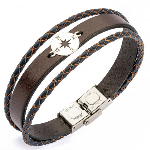 Brățară cu Busolă Argint 925 pentru Bărbați – Piele Naturală Personalizată - Img 9