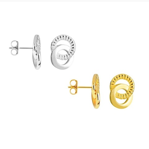 cercei două cercuri argint 925 11x8 mm lucioși