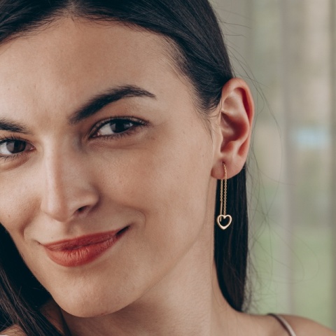 Cercei inimă din argint 925 cu finisaj auriu – un strop de strălucire modernă și feminină. - Img 4
