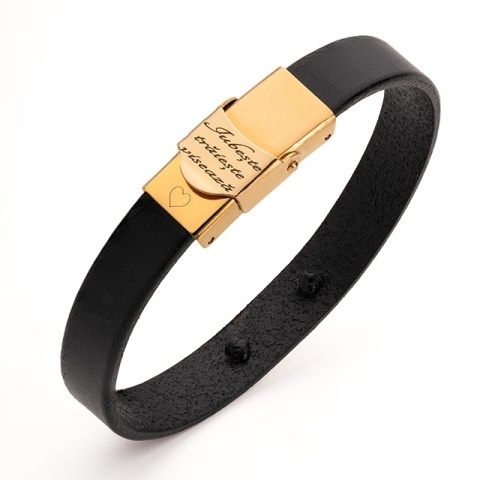 Infinit S Lederarmband und Infinit Symbol 14k Gelbgold oder 14k Weißgold (Edelstahlschließe) - Img 11