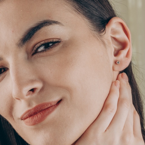 Kinderohrringe aus 14K Gold mit farbigem Kristall - Schraubverschluss - Img 4