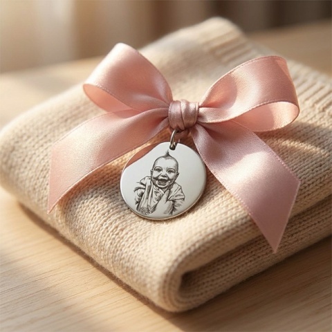 Bănuț de Botez Personalizat din Argint 925 – Gravură Față-Verso sau Poză | Cadou de la Nași Evana
