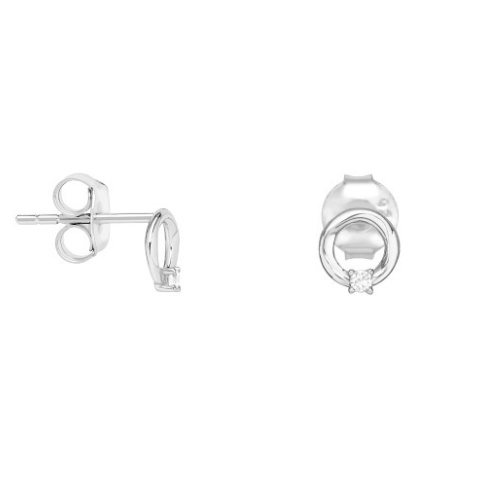 Cercei mici din argint 925 cu zirconiu – 6mm, formă rotundă - Img 4